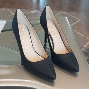 Jessica Simpson Black Textured Heels. 3'' 5/8 high. Brand New